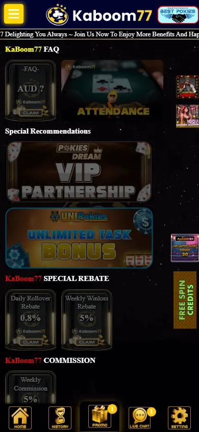 Kaboom Casino promotions experience on a mobile device